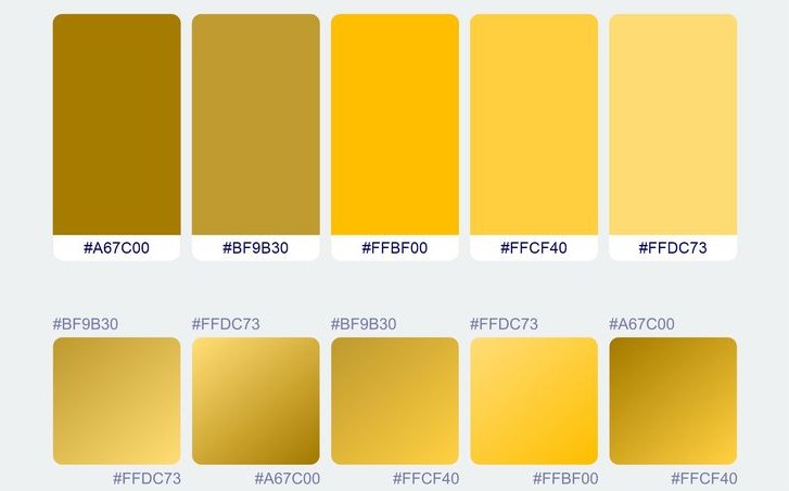 Gold Color Palette D CORE Graphic Designer