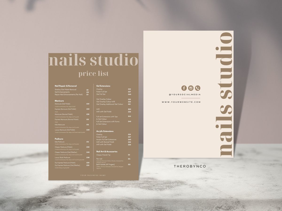 menu nail
