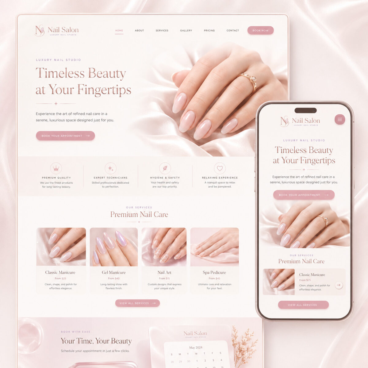 thiết kế website nail chuyên nghiệp