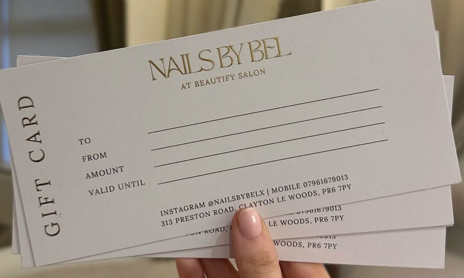 Thiết Kế Bộ Nhận Diện Thương Hiệu Nail Chuyên Nghiệp: 10 Hạng Mục Không Thể Thiếu 7 Voucher và thẻ quà tặng tiệm nail